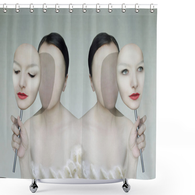 Personality  Surreal Portrait Shower Curtains