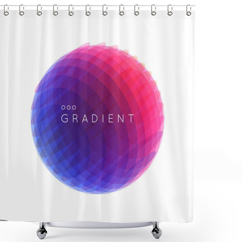 Personality  Overlapping Circles In White Background. Design Element. Vector Illustration With Dynamic Effect.   Shower Curtains