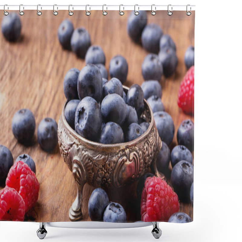 Personality  Berries: Blueberries And Raspberries Shower Curtains