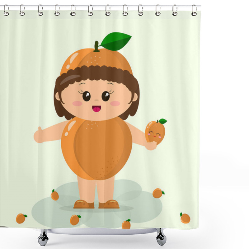 Personality  Baby In The Suit Of Apricot. Shower Curtains