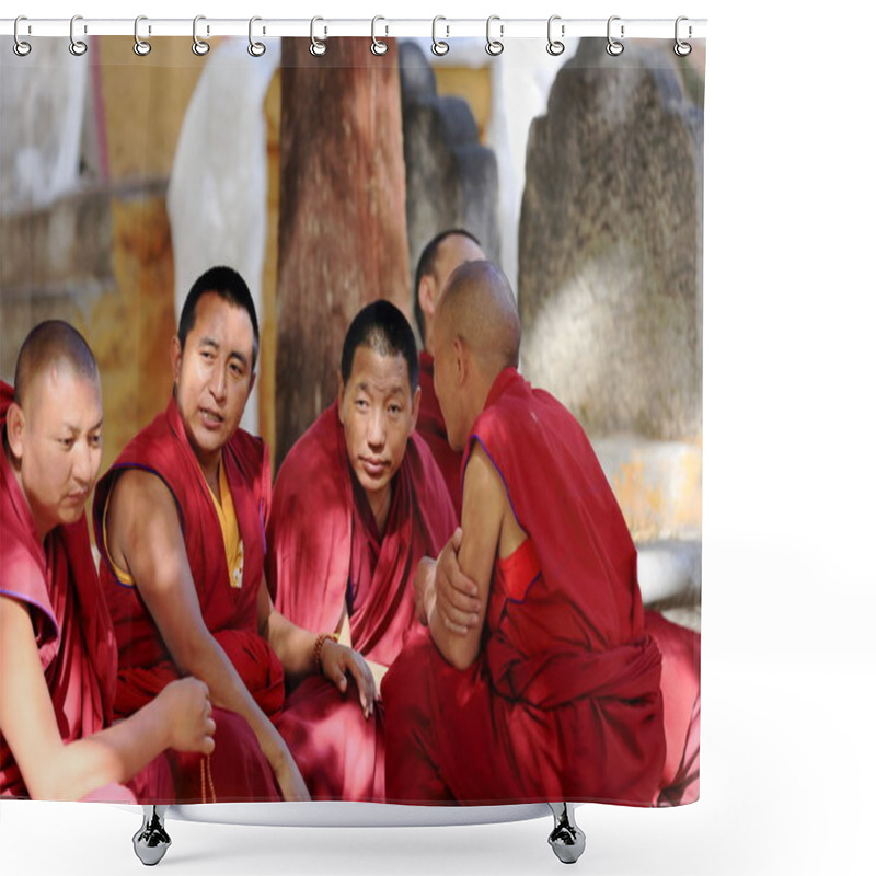 Personality  Monks Debating In The Sera Monastery-Tibet. 1282 Shower Curtains