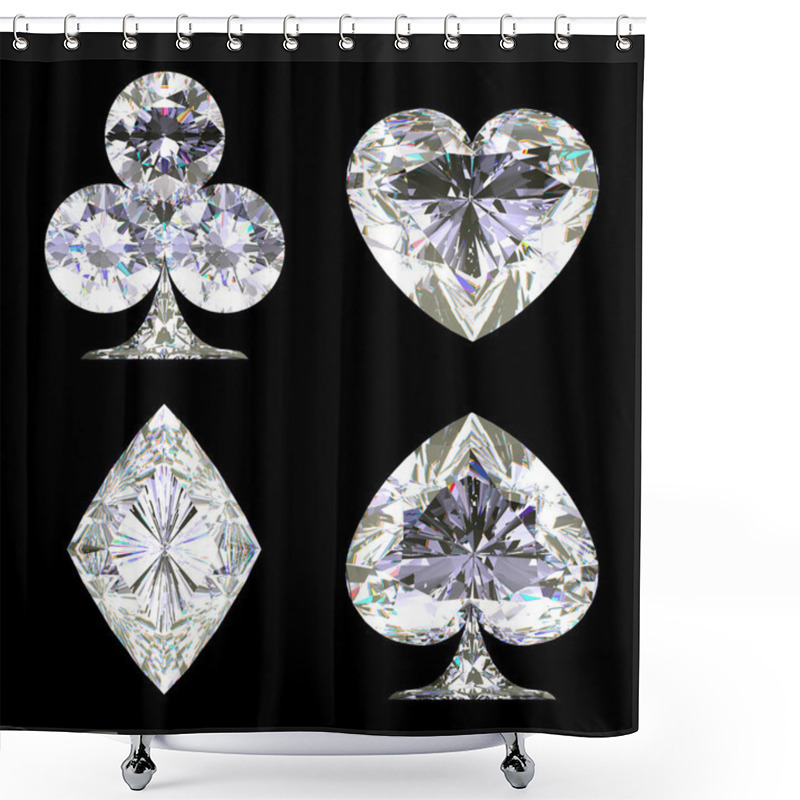 Personality  Sparkling Diamond Shaped Card Suits Shower Curtains