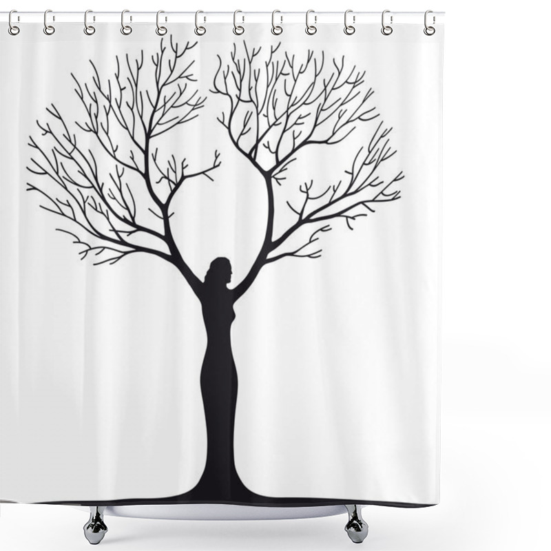 Personality  Woman Tree Shower Curtains