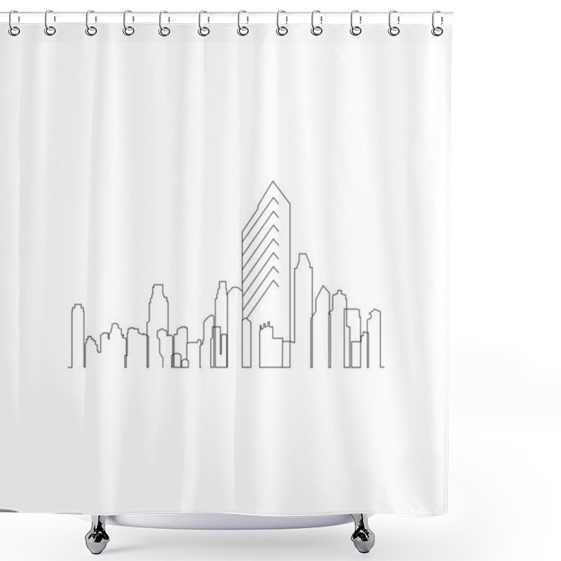 Personality  City Skyline, City Silhouette Vector Illustration In Flat Design Shower Curtains