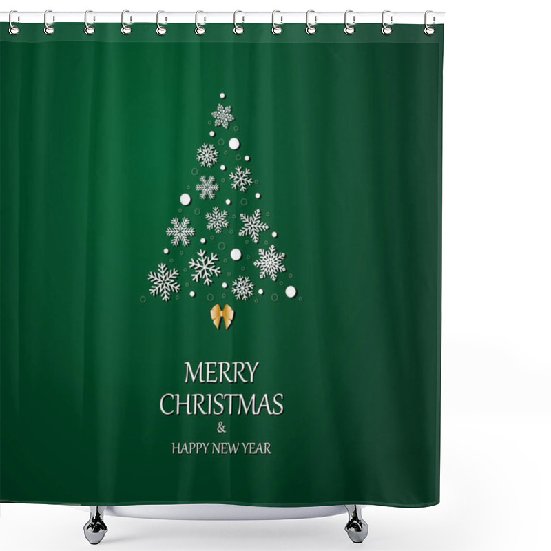 Personality  Christmas And New Year. Vector Greeting Cards, Vector Snowflakes In The Shape Of A Christmas Tree Shower Curtains