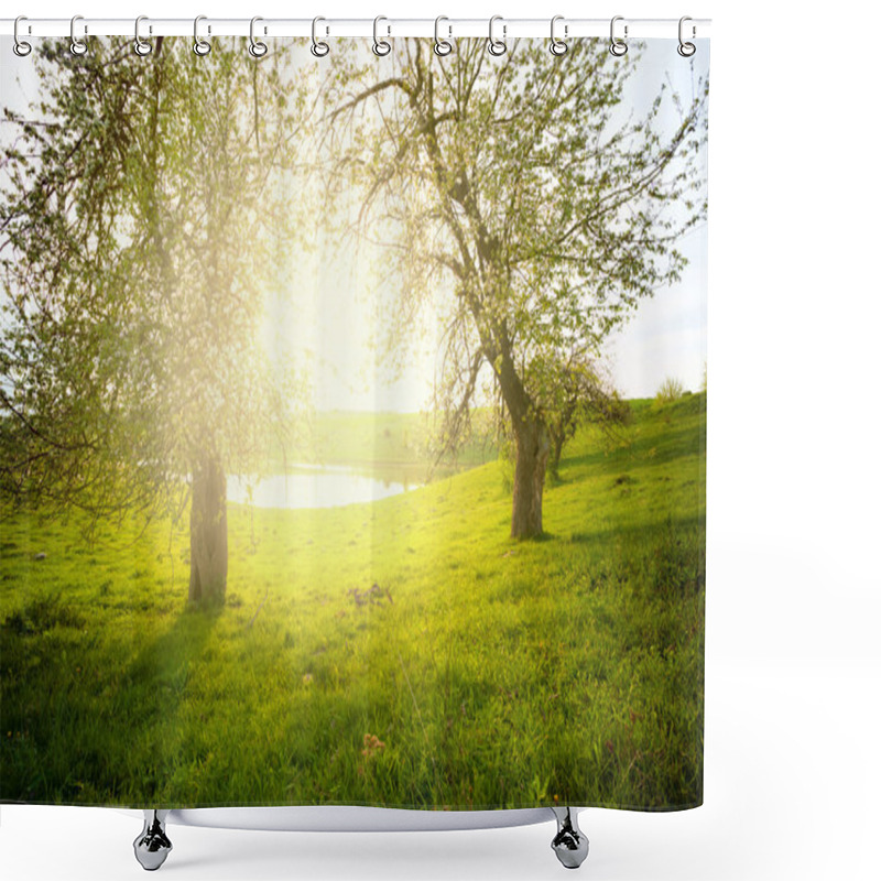 Personality  Landscape With Tree Shower Curtains