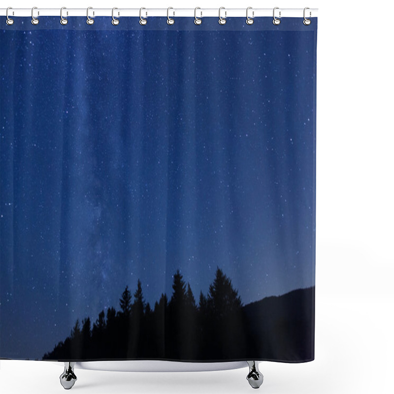 Personality  Blue Night Sky With Stars And Visible Milky Way Shower Curtains