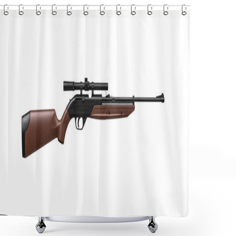 Personality  Air Rifle Isolate On A White Background. Small-caliber Weapons For Sport Shooting And Hunting. Shower Curtains