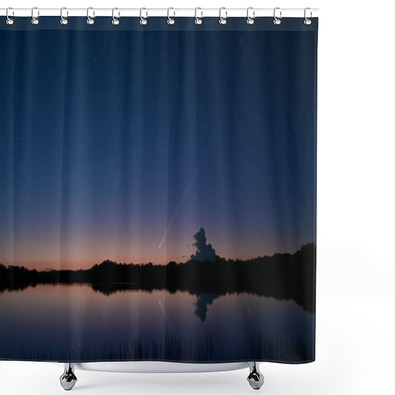 Personality  Comet Tsuchinshan-ATLAS Rises In East Over Calm Water Of Nine Mile Pond In Everglades National Park, Florida In Early Twilight. Shower Curtains