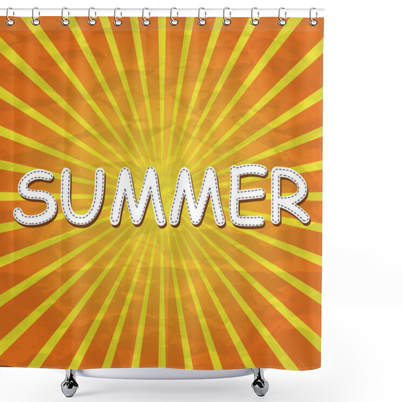 Personality  Yellow Background With The Word Summer Shower Curtains