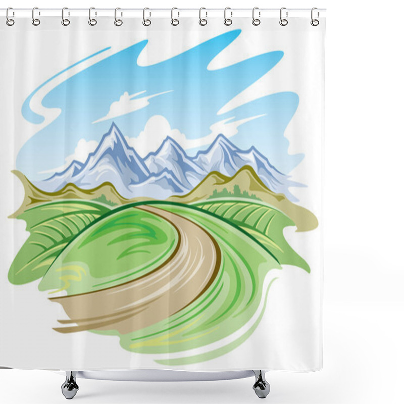 Personality  Mountain Landscape Shower Curtains