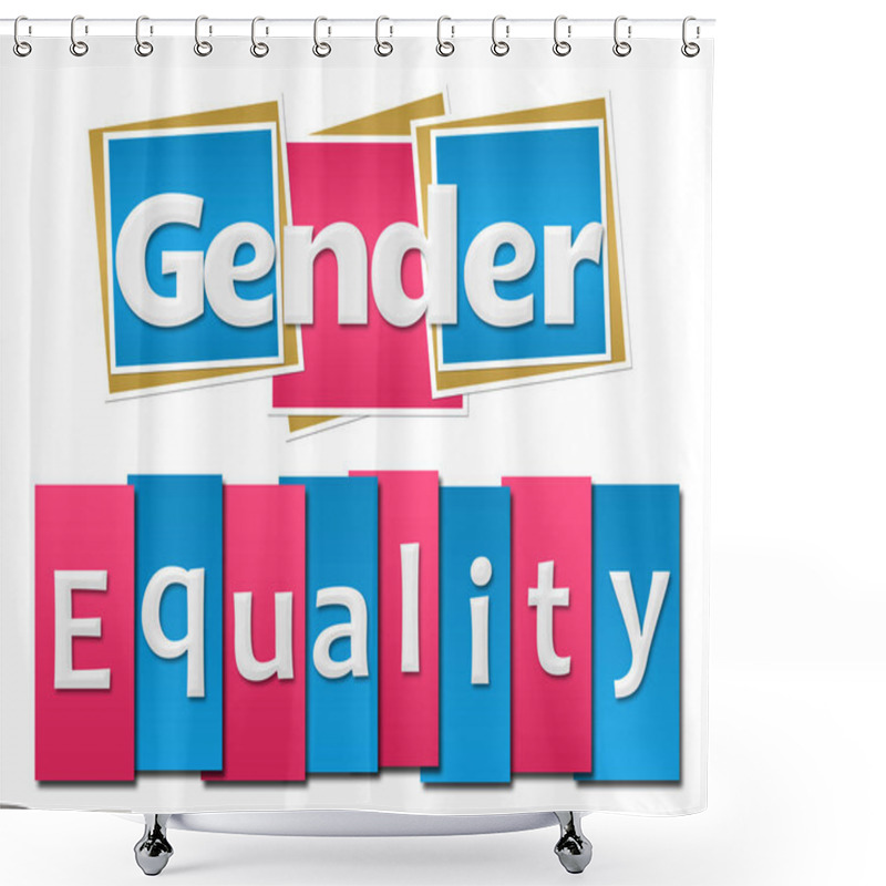 Personality  Gender Equality Pink Blue Squares Stripes  Shower Curtains