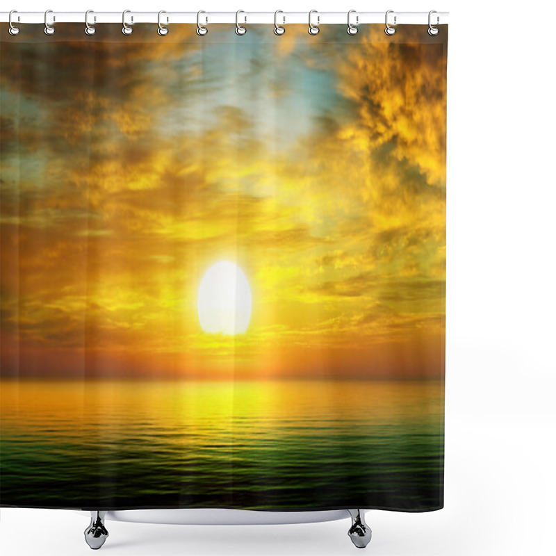 Personality  Sunrise Over The Sea Shower Curtains