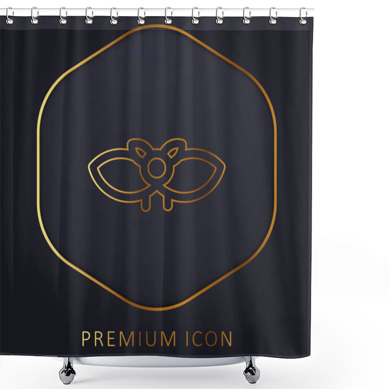 Personality  Bat Golden Line Premium Logo Or Icon Shower Curtains