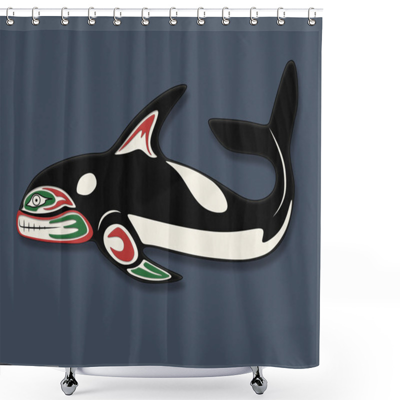 Personality  Orca Whale Totem Shower Curtains