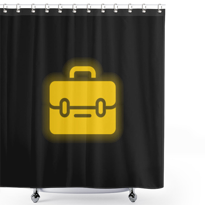 Personality  Briefcase Yellow Glowing Neon Icon Shower Curtains