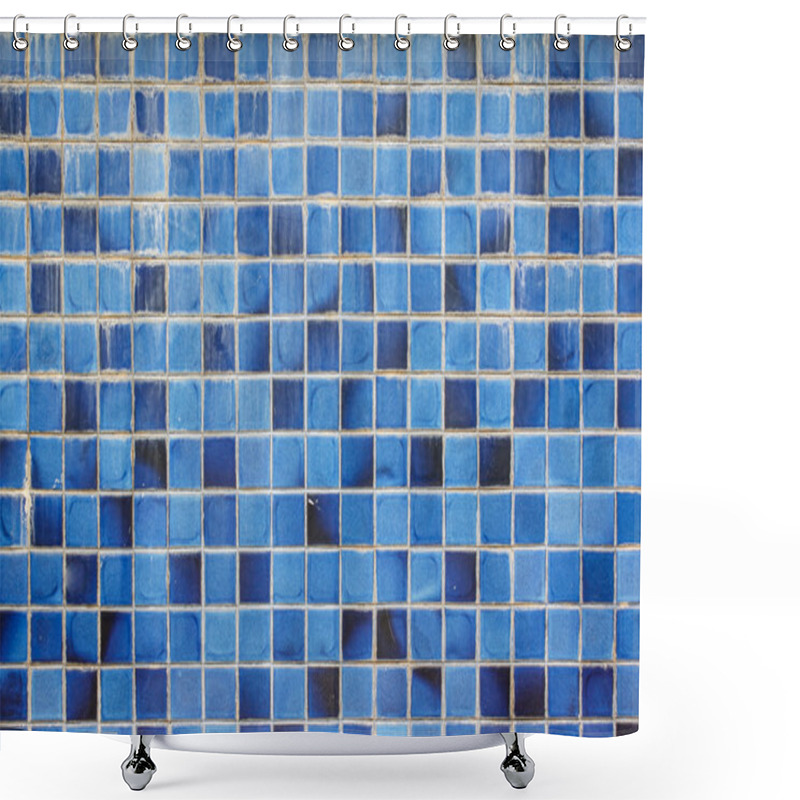 Personality  Blue Ceramic Wall Tiles And Details Of Surface Shower Curtains