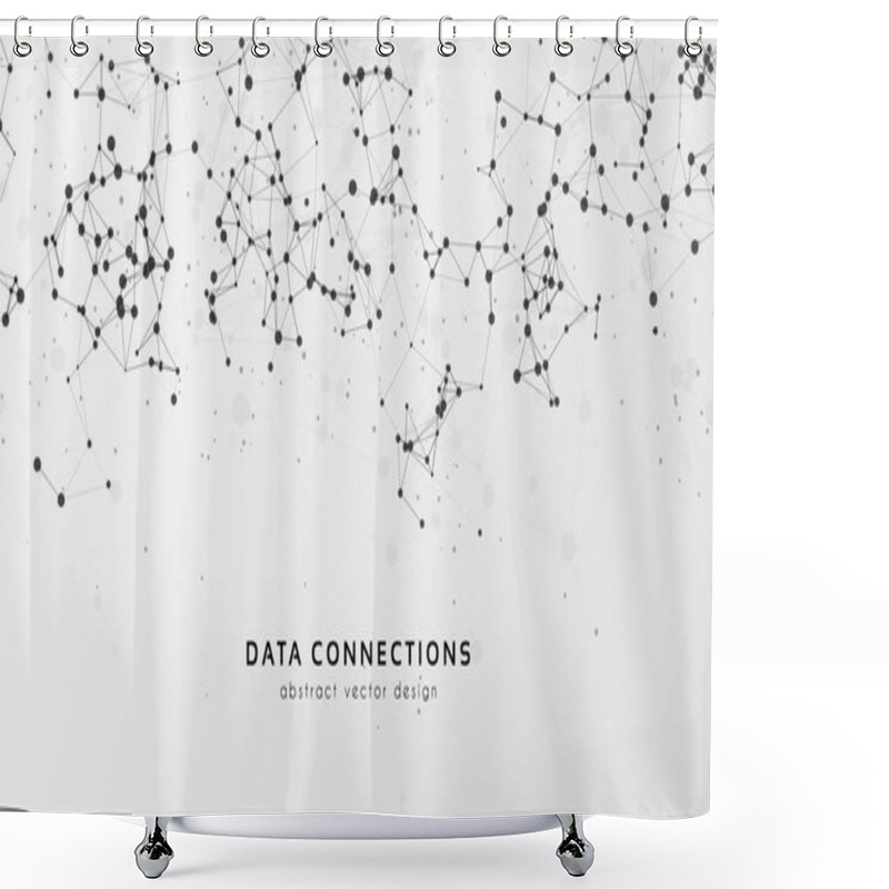 Personality  Abstract Mesh Vector Background. Futuristic Technology Style Card. Lines, Point, Planes In 3d Space Shower Curtains