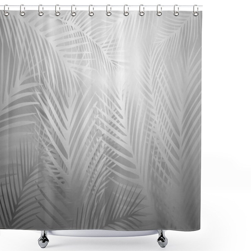 Personality  White Pattern With Leaves Shower Curtains