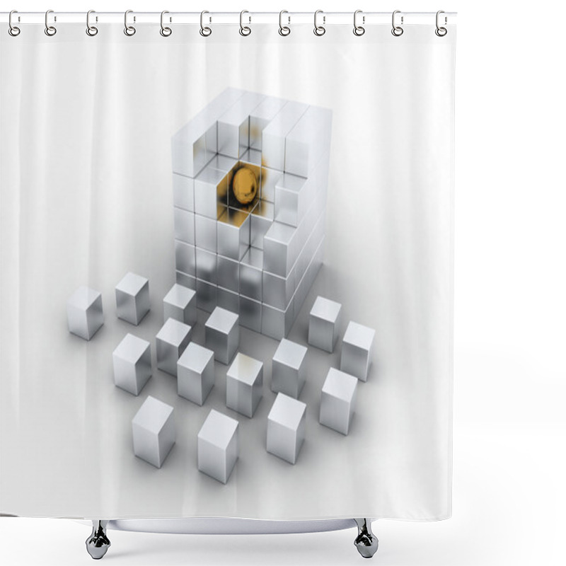 Personality  Cube Shower Curtains