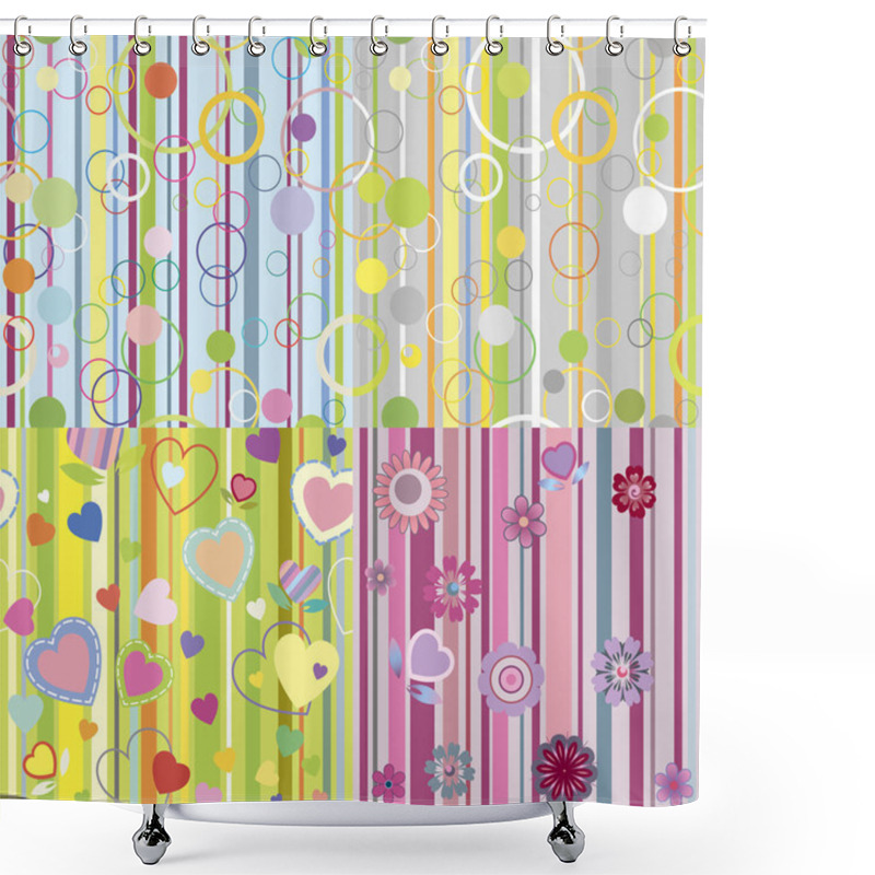 Personality  Four Bright Seamless Texture Shower Curtains