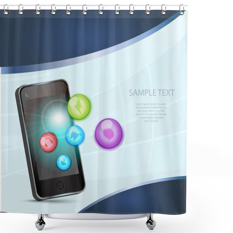 Personality  Smartphone And Social Media Icons Shower Curtains