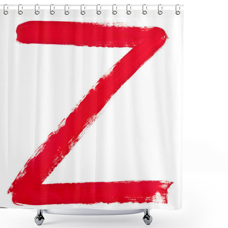 Personality  Letter Z Hand Painted By Red Brush Shower Curtains