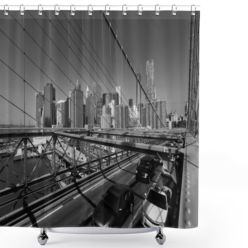 Personality  Brooklyn Bridge And Manhattan New York City US Shower Curtains