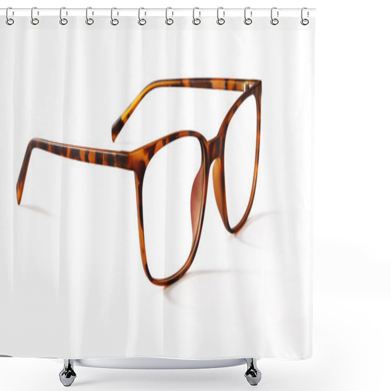 Personality  Spectacles Isolated On White Background  Shower Curtains