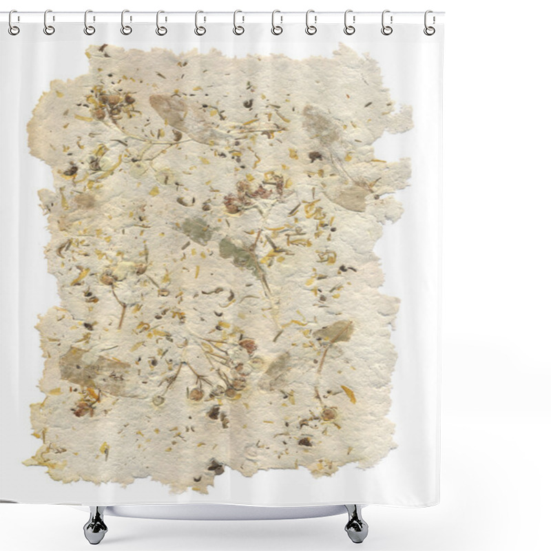 Personality  Handmade Paper With Leaves And Flowers Inside Shower Curtains