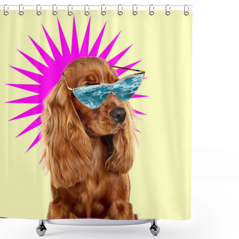 Personality  Modern Design, Contemporary Art Collage With Cute Doggies Shower Curtains