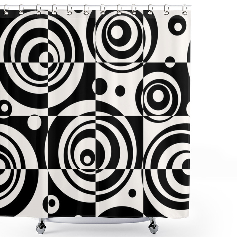 Personality  Squares And Circles Pattern Shower Curtains