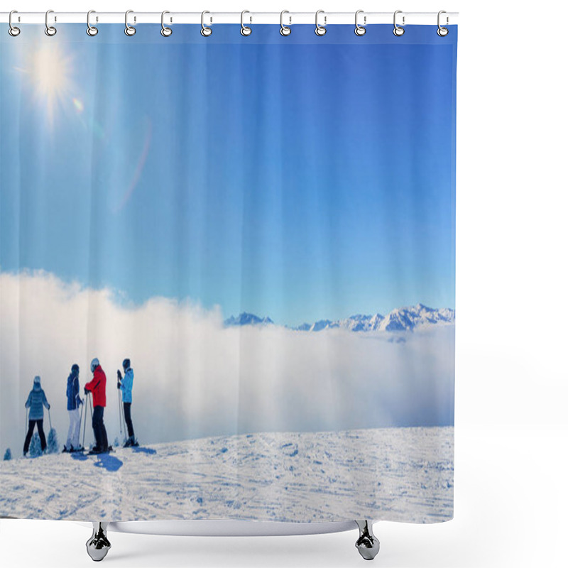 Personality  People Skiers Skiing In Zillertal Arena Ski Resort In Austria Shower Curtains