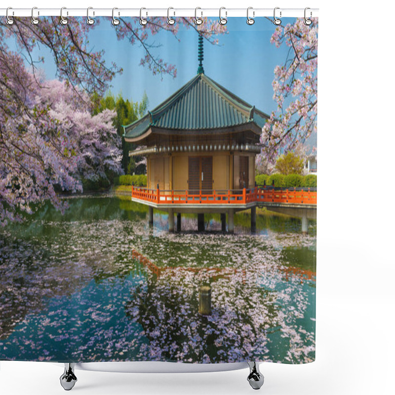 Personality  Japanese Shinto Temple At Spring Shower Curtains