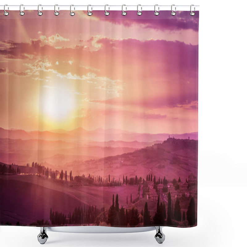 Personality  Wonderful Tuscany Landscape Shower Curtains