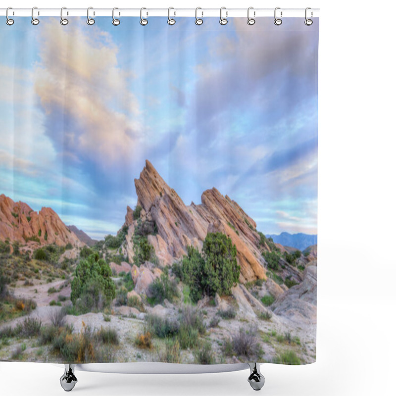 Personality  Vasquez Rocks Natural Area Park At Sunset Shower Curtains