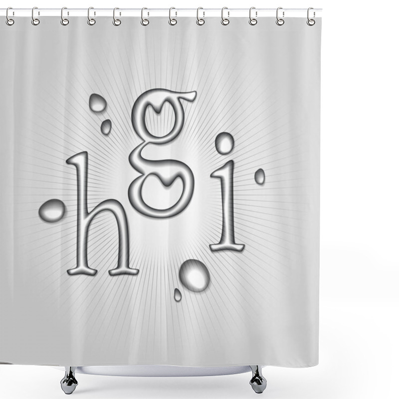 Personality  Vector Water Letters H, G, I. Shower Curtains