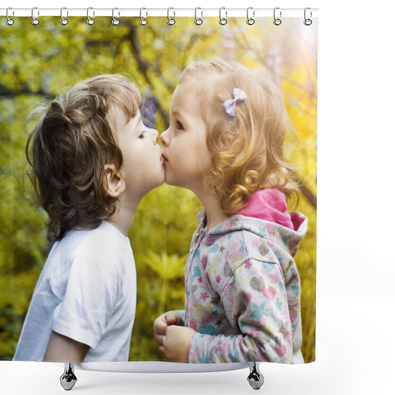 Personality  First Kiss Shower Curtains