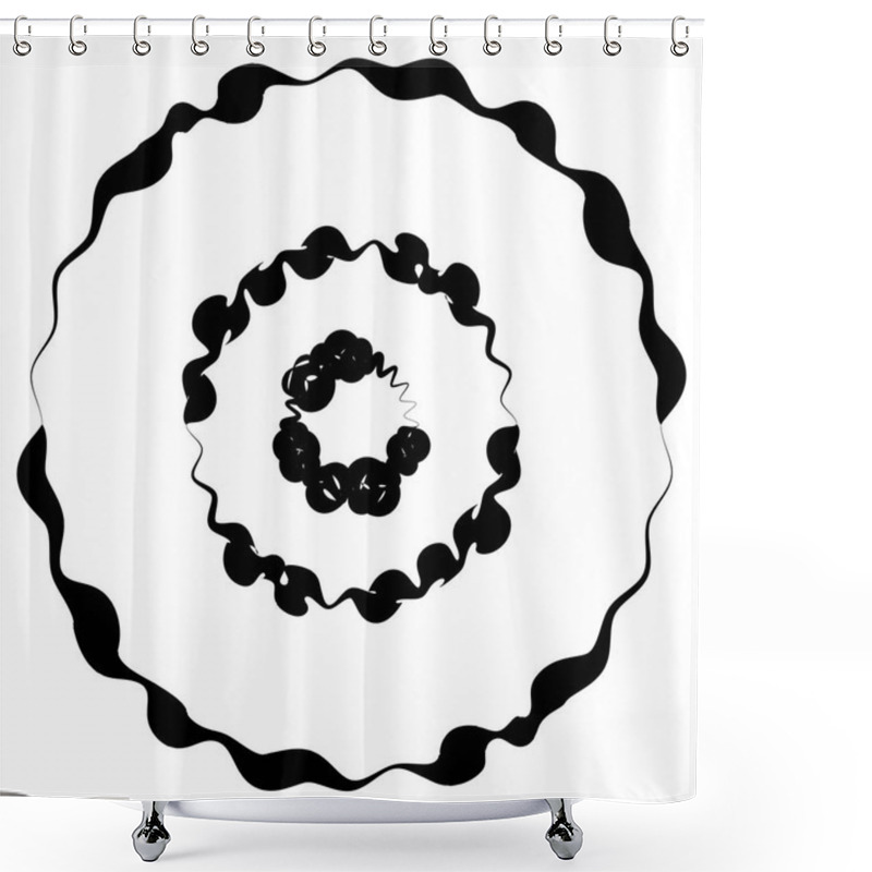 Personality  Concentric Circles, Rings With Deformation Shower Curtains