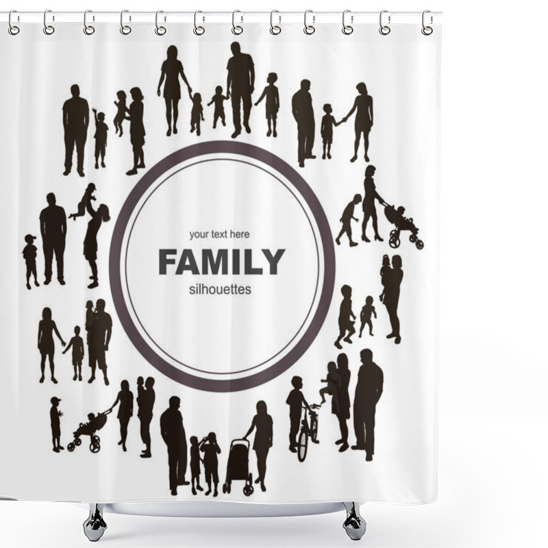 Personality  Frame With Family Silhouettes. Shower Curtains