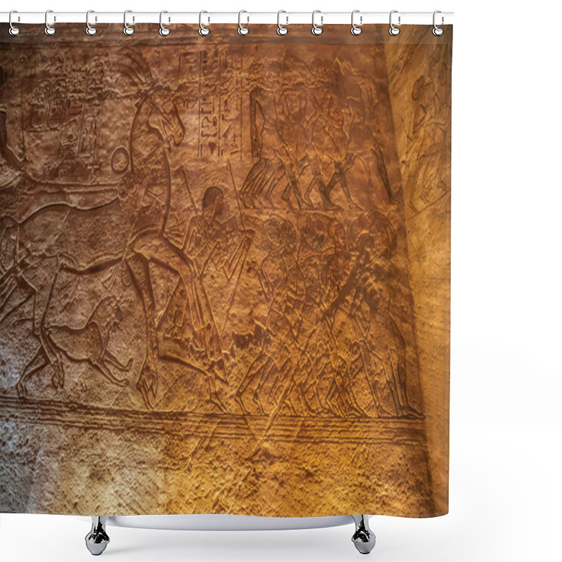 Personality  Warriors At The Battle Of Kadesh In The Great Temple Of Abu Simbel Shower Curtains