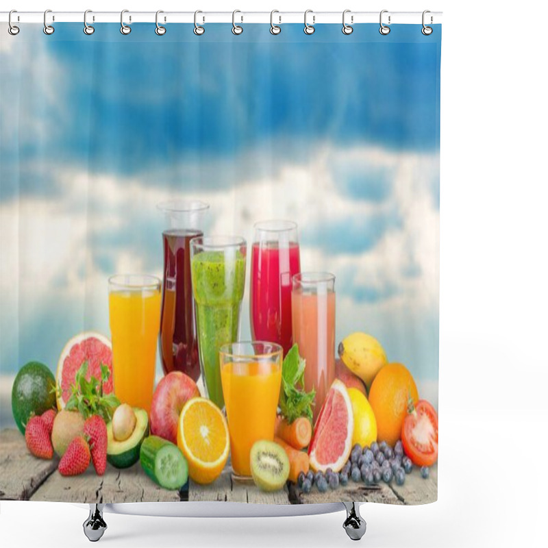 Personality  Glasses Of Fresh Juice  Shower Curtains