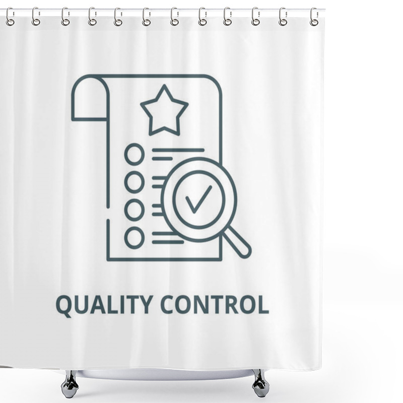 Personality  Quality Control Vector Line Icon, Linear Concept, Outline Sign, Symbol Shower Curtains