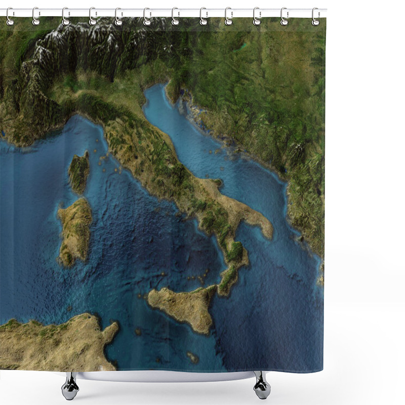 Personality  Italy 3d Map Shower Curtains