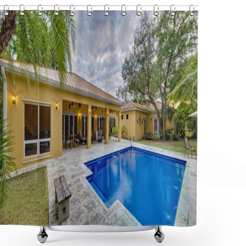 Personality  Swimming Pool Backyard. Shower Curtains