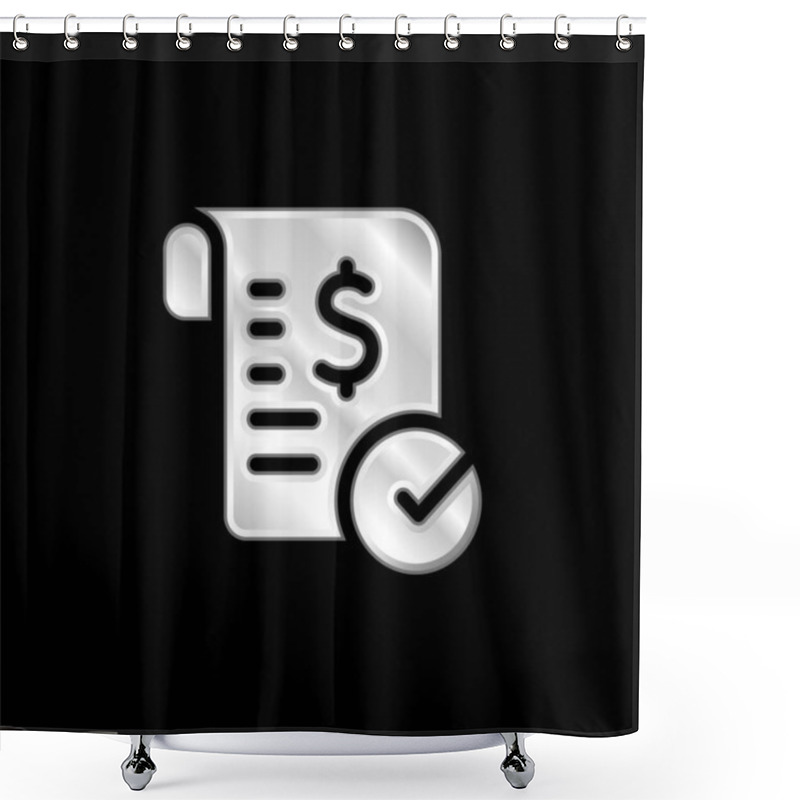 Personality  Bill Silver Plated Metallic Icon Shower Curtains