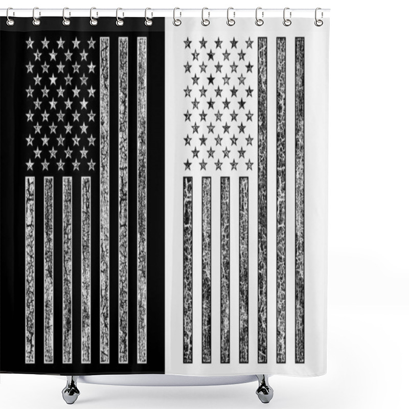 Personality  Grunge White USA Flag, Wallpaper, Background, Stock Vector Design. Shower Curtains