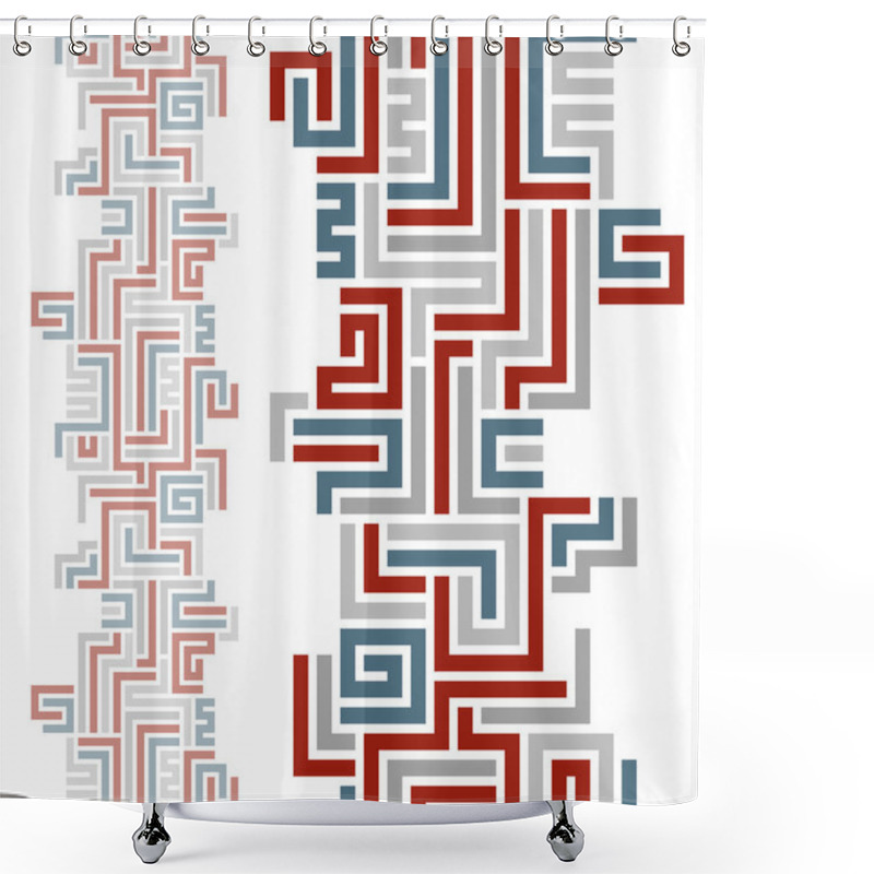 Personality  Geometric Background With Seamless Vertical Elements. Shower Curtains