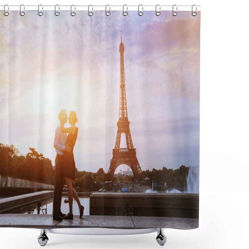 Personality  Loving Couple In Paris Shower Curtains