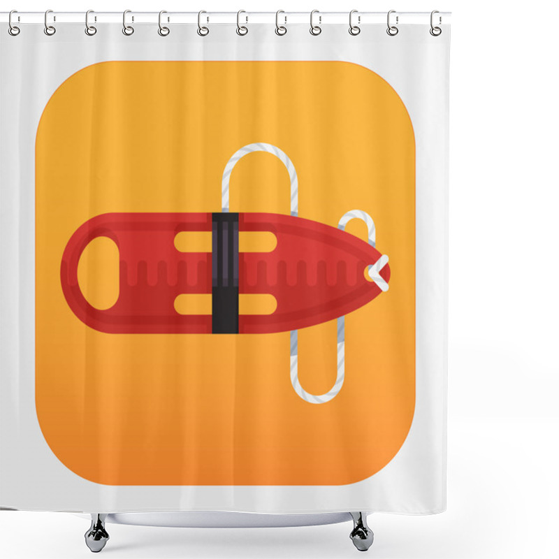 Personality  Red Torpedo Rescue Lifeguard Buoy Shower Curtains